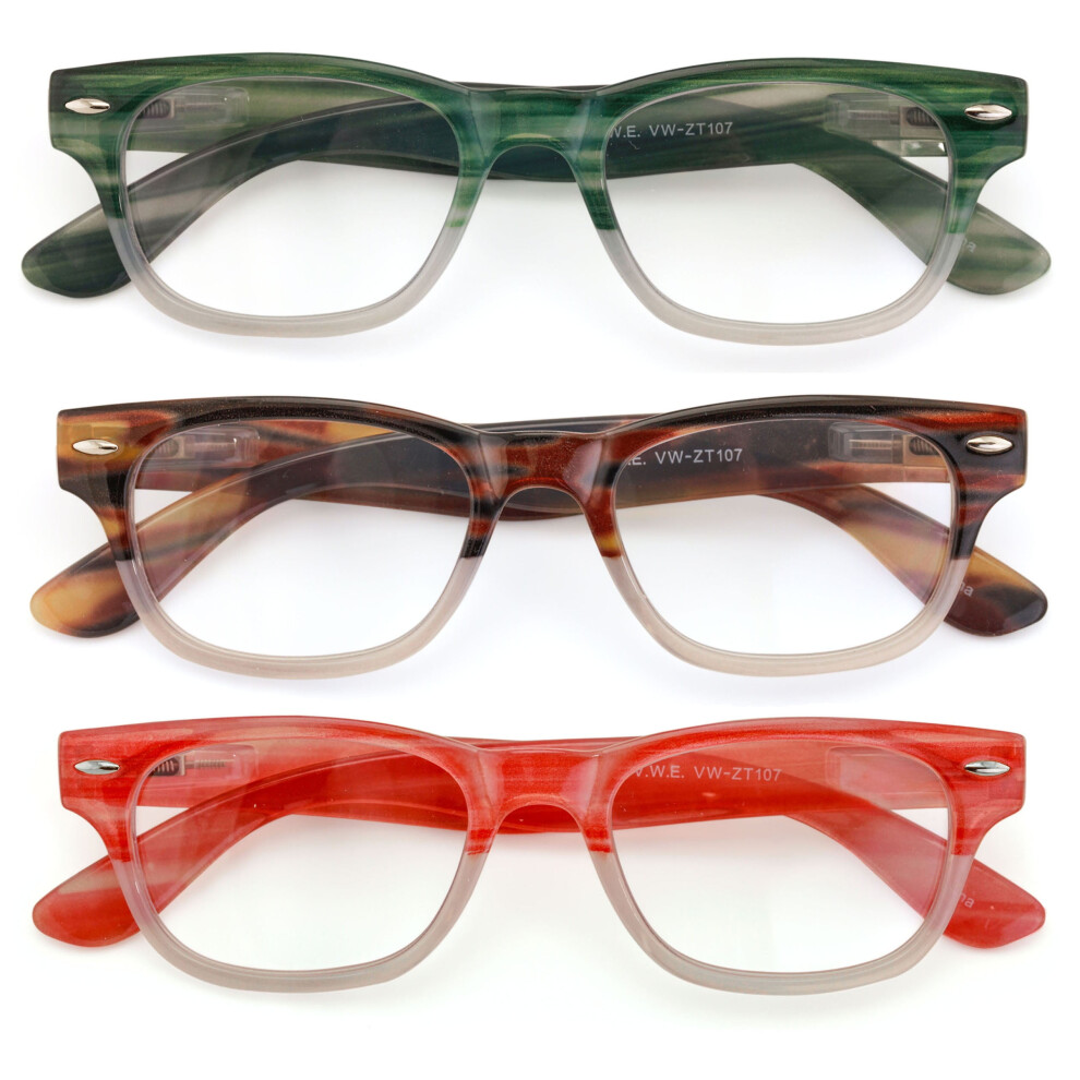 Reading Glasses for Men and Women +1.75 Strength 3 Pairs