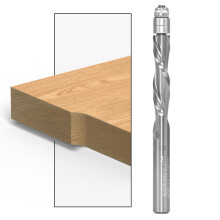 YONICO Fräser-Router Bits Muster Bit Solid Carbide Flush Trim Spiral 1-1/8-Zoll Down-Cut 1/4-Zoll Schaft 14120