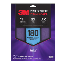 3M SHR180-PGP-3T Pro Grade Präzisionsschleifblätter, 180er, 9" x 11", 3er-Pack