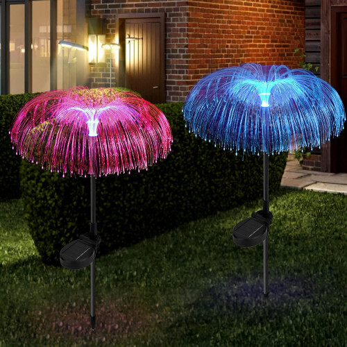 Solar Flower Lights Waterproof Color-Changing 2 pcs