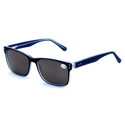 Men's rectangular tinted reading glasses UV400 +3.00