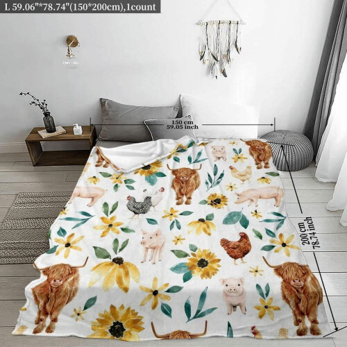 Couverture douce et confortable à motifs animaux (1 pièce) 1