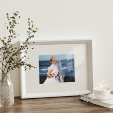 Vintage wooden white photo frame A4
