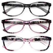 Women's Reading Glasses +2.50 Clear Lens 3 Pairs