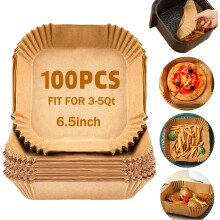 Air Fryer Liners Unbleached Food Grade 100 pcs 6.5 inch