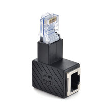 Ethernet RJ45 Male to Female 90 Degree Angle Adapter