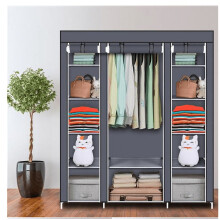 Wattne portable gray closet 59 inch with 1 rod and 12