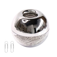 Magnetic Paper Clip Holder with 100 Clips Marble Shine