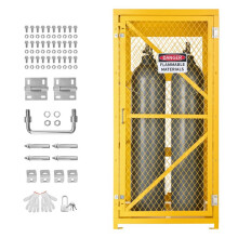 Verticale Armoire-Duoku-voor Gasflessen, 787x762x1650 mm, Veiligheidskooi voor de Opslag van 9 Flessen, Geel