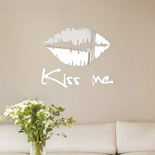 Xchenda kiss me mirror wall sticker removable silver 1