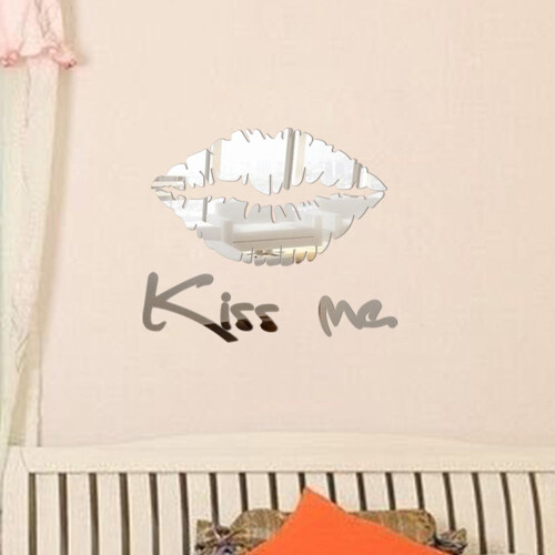 Xchenda kiss me mirror wall sticker removable silver 2