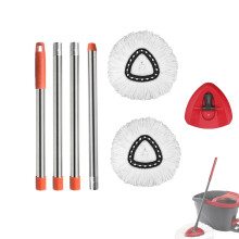 VACUSHOP spin mop replacement head set with handle base and