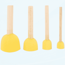 Foam Brushes Round Art Painting Tool with Wooden Handle 4