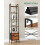 Narrow Rustic Brown Ladder Bookshelf with Drawer and 2 3