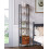 Narrow Rustic Brown Ladder Bookshelf with Drawer and 2 8