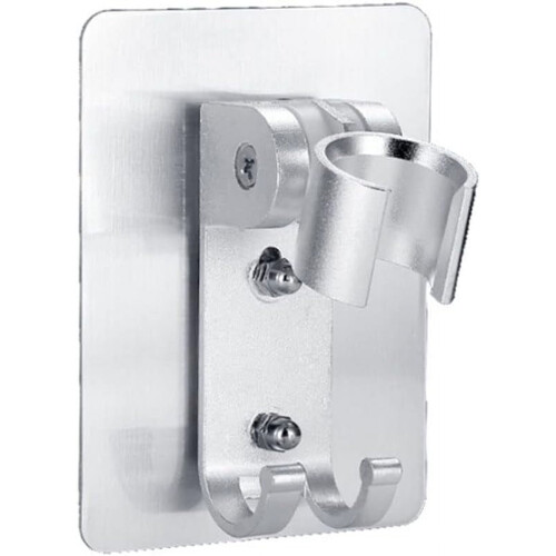 Removable Shower Head Holder with 2 Hooks Adjustable Wall