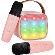 Kids Karaoke Machine with 2 Wireless Mics, Portable