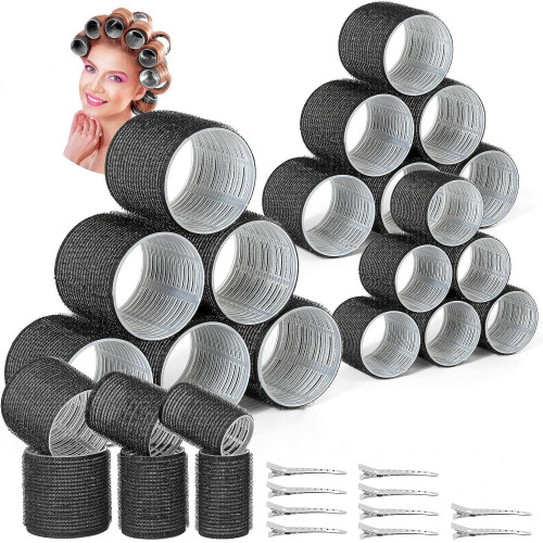 Wattne self-grip curlers 28 pcs black 3 sizes