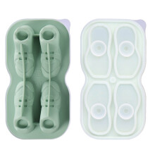 Shoe-shaped silicone ice cube tray, 4-cube capacity