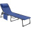 Foldable chaise lounge chair blue 5-position adjustable 8