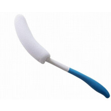 Lange, rutschfeste Badewannenbürste mit gebogenem Griff, ideal für Senioren, geeignet für ältere Menschen und Schwangere, blau