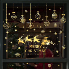 Christmas window stickers blue snowflakes reindeer 12 pcs