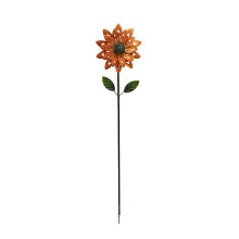 Eolienne de Tournesol en Métal avec Piquet, Sculpture de Vent de Moulin à Vent Cinétique pour Ornements de Jardin, Décorations Extérieures