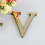 3D acrylic alphabet mirror sticker letter A light gold 2