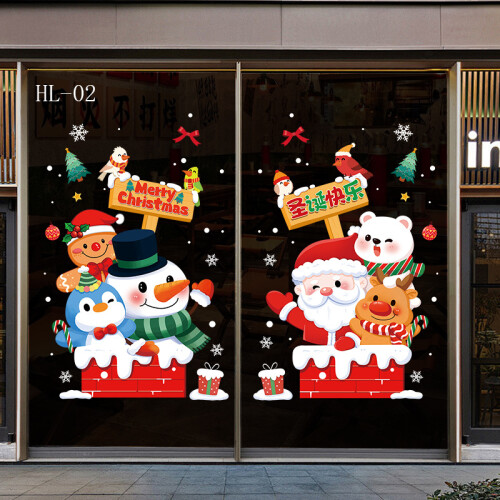 Christmas static window sticker Santa snowman 2025 2