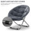 Moon Chair Folding Seat Stool with Metal Frame Gray 8