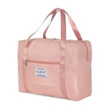 Women's foldable travel tote bag with trolley sleeve and