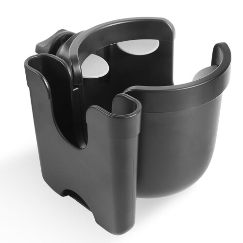 TITOUMI stroller cup holder with phone mount, black,
