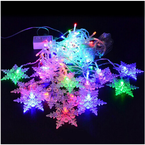 Christmas Snowflake Curtain Lights 11.5ft 96LED Multicolor 1