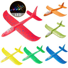 Tinglu LED foam airplane toy double-wing hand-throw