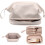 Double Layer Makeup Bag Off-White Leather 1pc 1