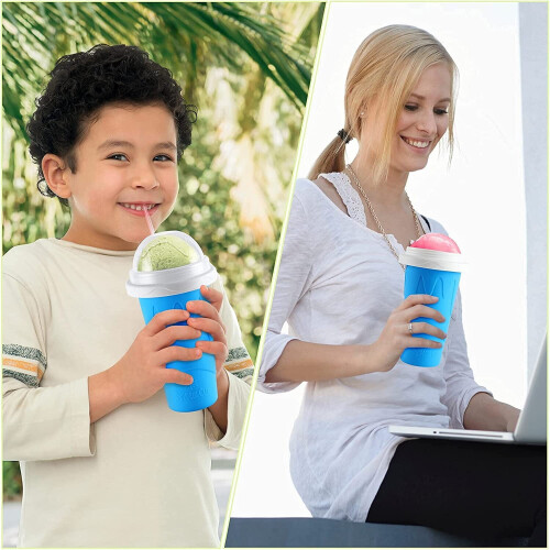 Slushy Maker Cup Portable Double-Layer Silica Gel Squeeze 1