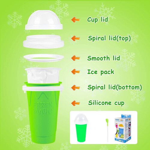 Slushy Maker Cup Portable Double-Layer Silica Gel Squeeze 2