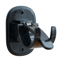 Curtain Rod Holder Hooks Black No-Drill Wall Bracket
