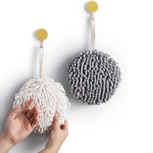 Lot de 2 serviettes en boule duveteuses TITOUMI, sèchent instantanément les mains, serviettes de bain décoratives pour la salle de bain