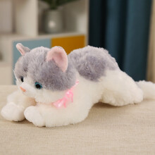 White Cat Stuffed Animal Soft Realistic Kitten 15 inch