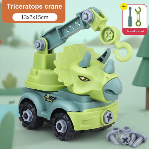 TITOUMI Dinosaur Engineering Car Toy Set, 2-in-1