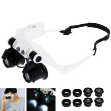 Jeweler's magnifier headband with LED light 2.5x