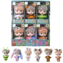 Mini Baby Dolls Toy Set with Animal Clothes 6 pcs