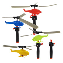 Helicopter Toy Handle Pull Wire 1pc Random Color