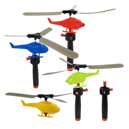 Helicopter Toy Handle Pull Wire 1pc Random Color