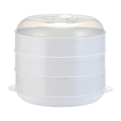ABS microwave food steamer 3-tier
