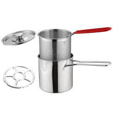 TISHITA deep fryer pot with lid and stovetop rack
