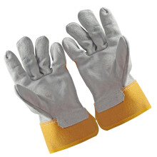 Electric Welding Safety Gloves Cowhide Grey Size 10.4" x