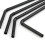 Black plastic flexible drinking straws 300 pcs 0.23mm 4
