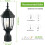 Outdoor Post Light Waterproof 3-Light Fixture with Clear 2